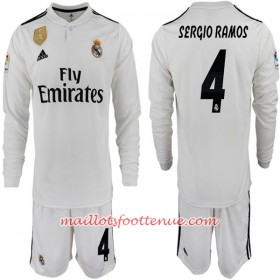 Maillot/Tenue Real Madrid SERGIO RAMOS 4 Enfant Domicile 2018/2019 Manche Longue